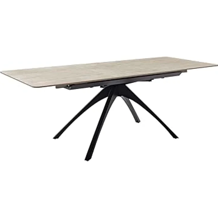 CERRITO Auszugstisch - Beige-marmoriert / Schwarz-matt-lackiert – Bild 6