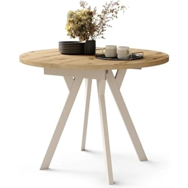 designimpex Esstisch Design Esstisch Aldo ausziehbar 90 cm bis 145 cm rund Esszimmer Tisch, Esstisch, Esszimmertisch, Tisch, Ausziehtisch, Küchentisch, Esszimmer – Bild 4