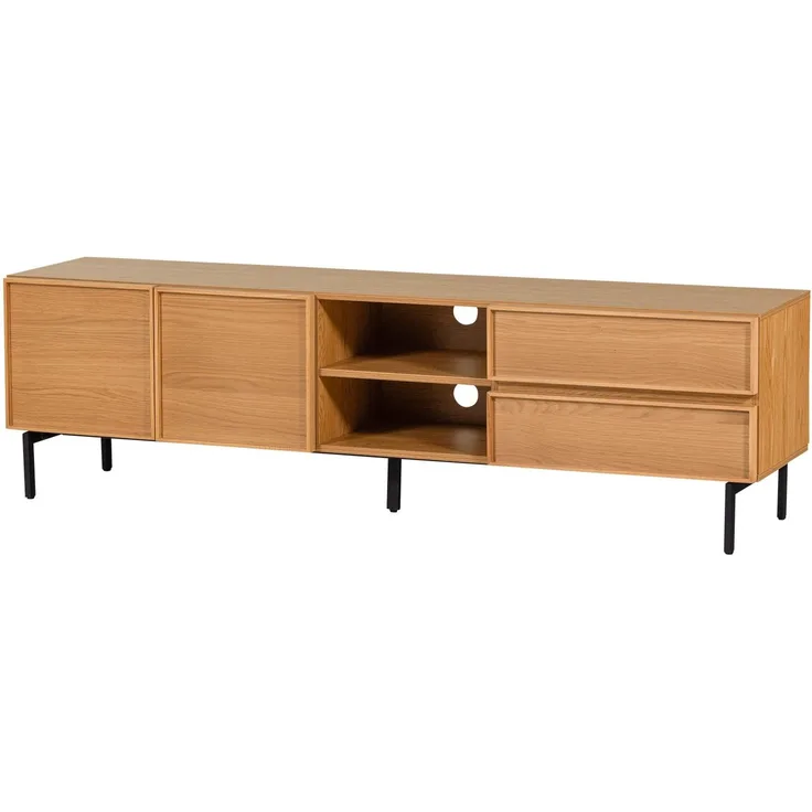TV-Board Tours aus Melamin und MDF, modern mit viel Stauraum, Natur, 180 cm breit