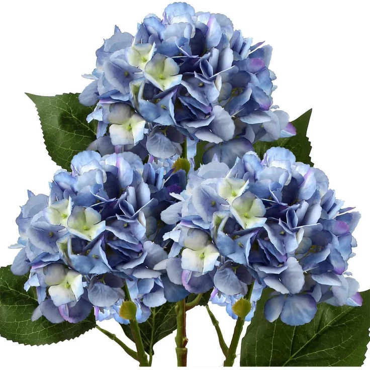 Künstliche Kunsthortensien Blau 53cm 3er Set Deko Kunstblumen – Bild 1