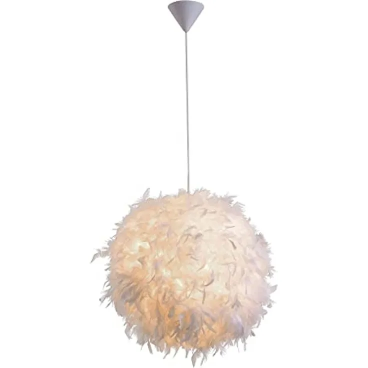 Pendelleuchte Federkugel 20402 Ø40CM 1 flammig, E27 Entenfeder WEISS