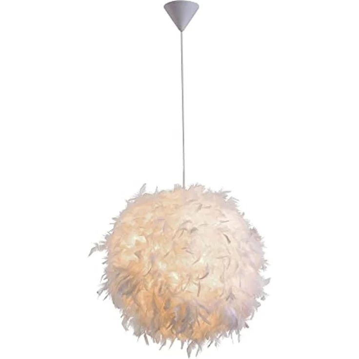 Pendelleuchte Federkugel 20402 Ø40CM 1 flammig, E27 Entenfeder WEISS – Bild 1