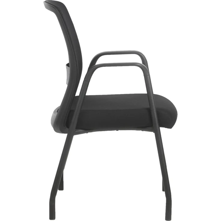 XORA 'EDIN' Besucherstuhl Sitz Bezug Stoff Rücken Netzbezug Mesh, schwarz, 62 x 122 x 61 cm, 140 kg belastbar – Bild 3