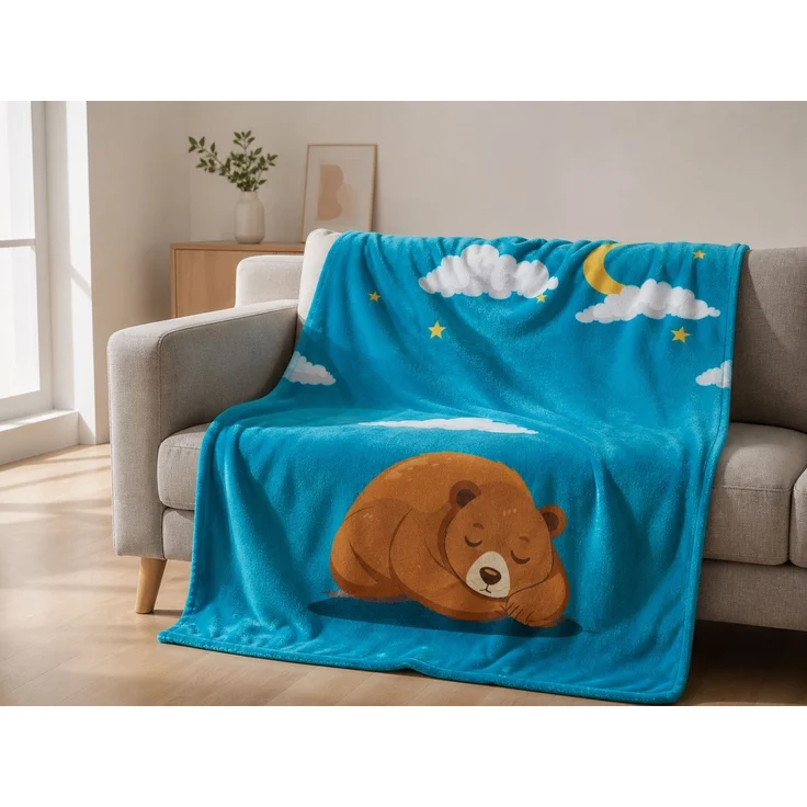 Flanelldecke mit Digitaldruck für Nickerchen Blau, 150x200 cm – Bild 2