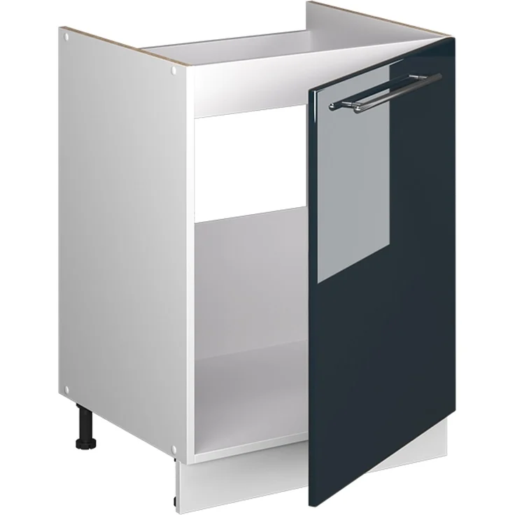 Spülenunterschrank Fame-Line Dunkelblau Hochglanz/Weiß 60 cm Vicco – Bild 6