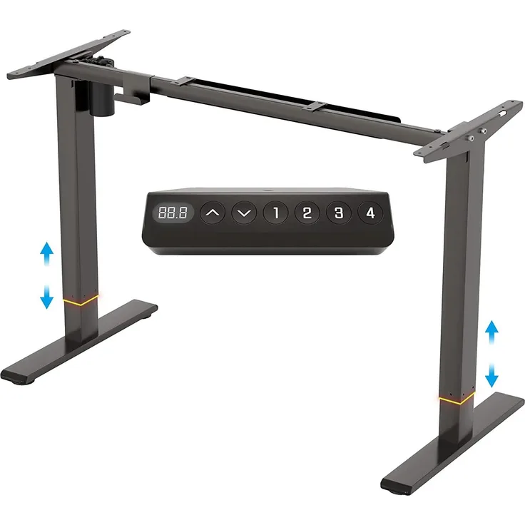 Flexispot E1 Höhenverstellbarer Schreibtisch Elektrisch höhenverstellbares Tischgestell 2-Fach-Teleskop, mit Memory-Steuerung (A-Schwarz)