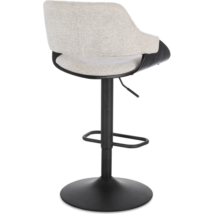 Barhocker Roxanne aus Stoff, modern drehbar und höhenverstellbar, Beige Rainy, mit Fußstütze – Bild 3
