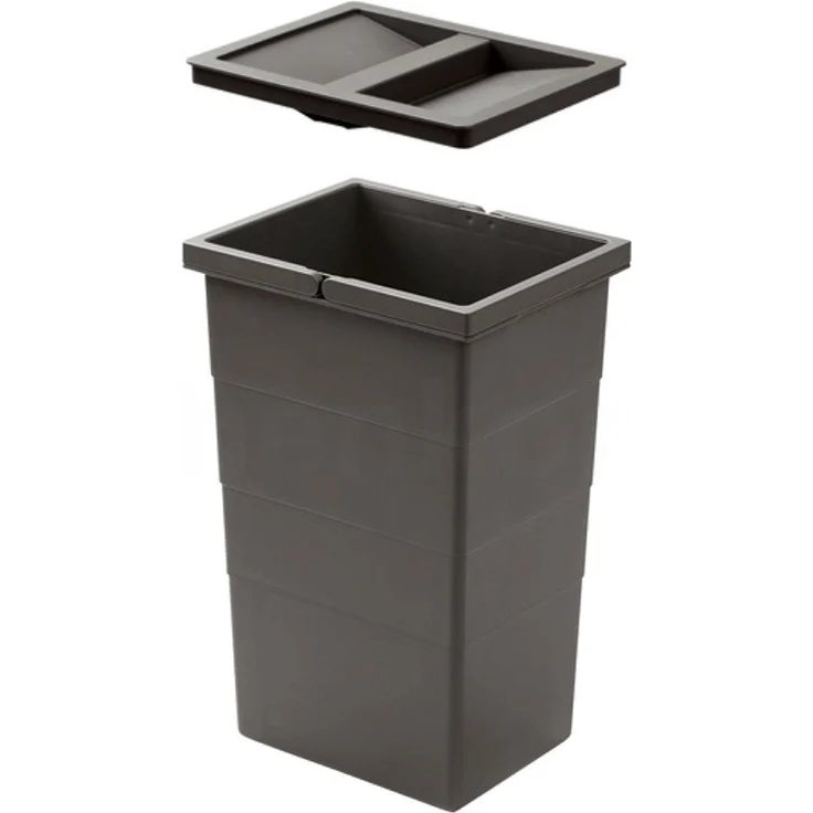 Hailo Inneneimer 1132959 mit Deckel dunkelgrau 242 x 192 x 380 mm – Bild 1