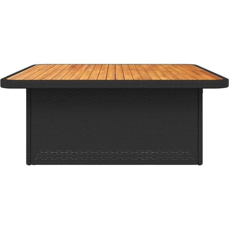 Gartentisch, Beistelltisch, Balkontisch Schwarz 110x110x71 cm Poly Rattan und Akazienholz – Bild 6