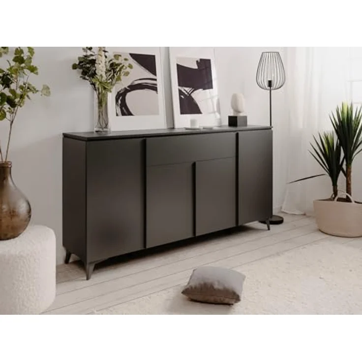 Sideboard Visby in grau und Schiefer 177 x 92 cm – Bild 10