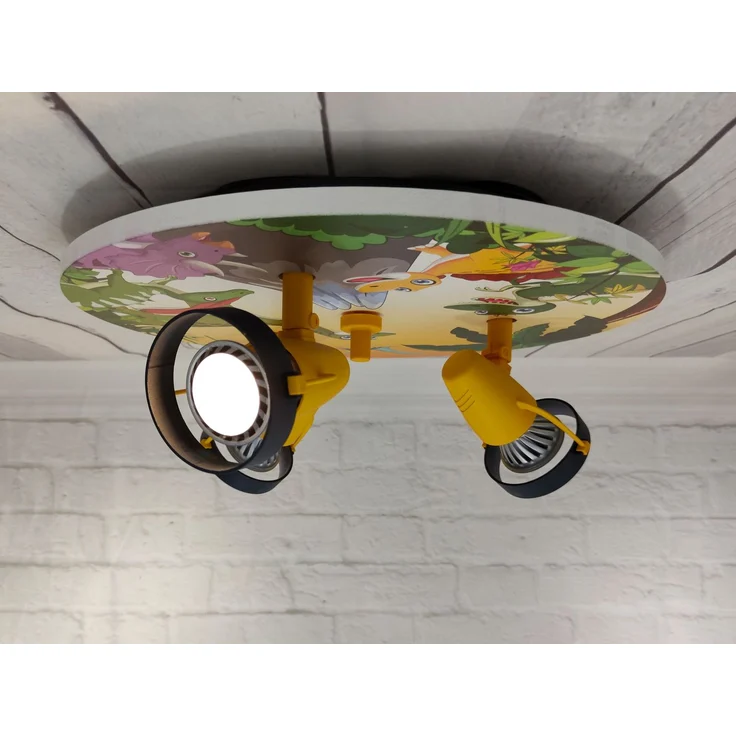 Kinderzimmer Deckenstrahler 3-flammig mit Dino Motiv, Ø 35cm – Bild 5