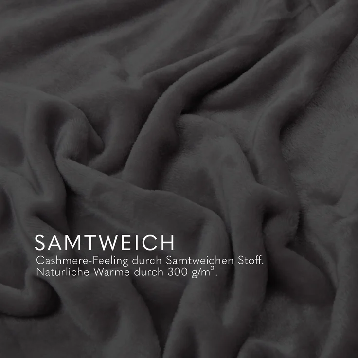 Kuscheldecke "Mirabella" - Cashmere Touch Hellgrau 130x170 cm – Bild 3