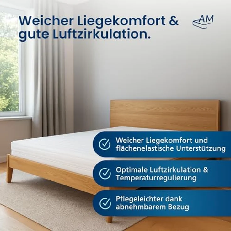 AM Qualitätsmatratzen Bonellfederkernmatratze, H3/H4, Höhe 19 cm, 90x200 cm – Bild 4