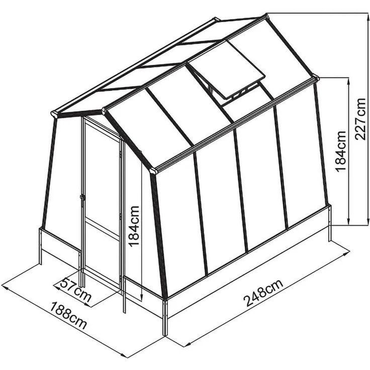 Westmann Aurora 68 | Gewächshaus mit Fundament | – Bild 7