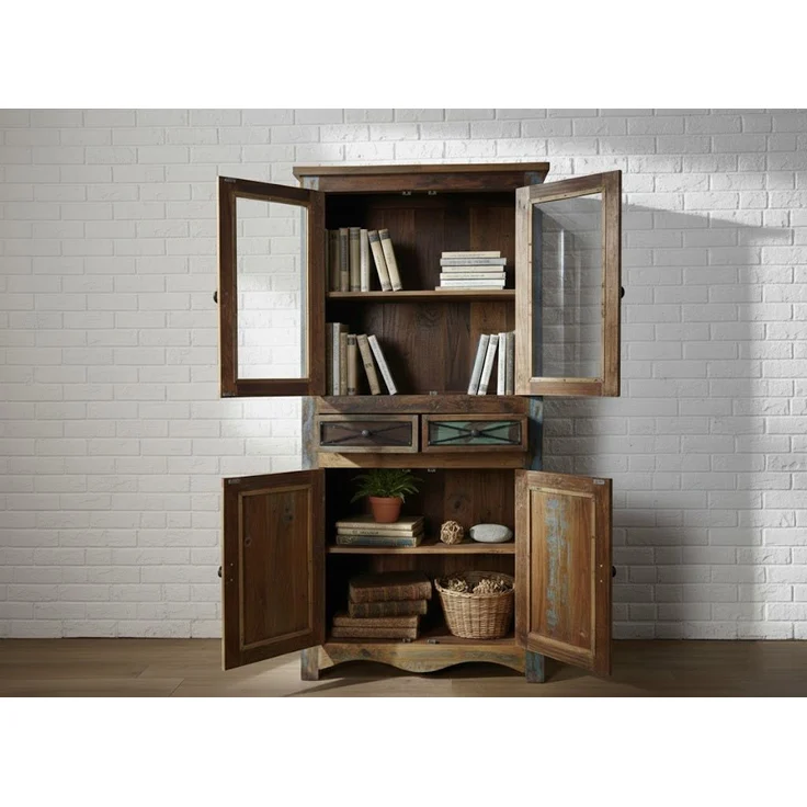 Vitrine Altholz 90x40x180 mehrfarbig lackiert NATURE OF SPIRIT #08 – Bild 3