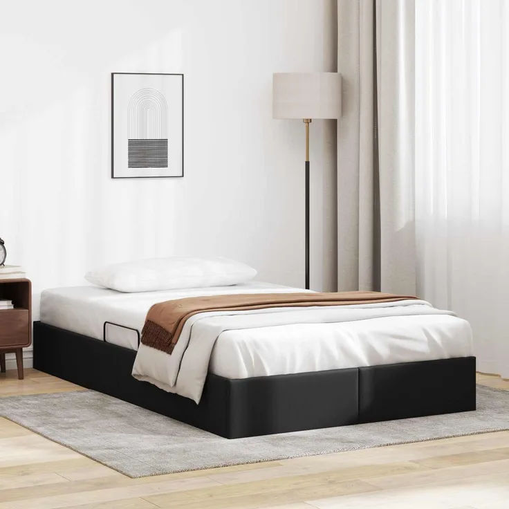 vidaXL Ottoman Bettgestell Schwarz 120 x 200 cm Kunstleder 3442766