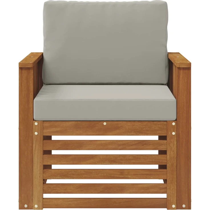 vidaXL Outdoor-Sofagarnitur Natur und Hellgrau Massivholz Akazie 3436351 – Bild 3