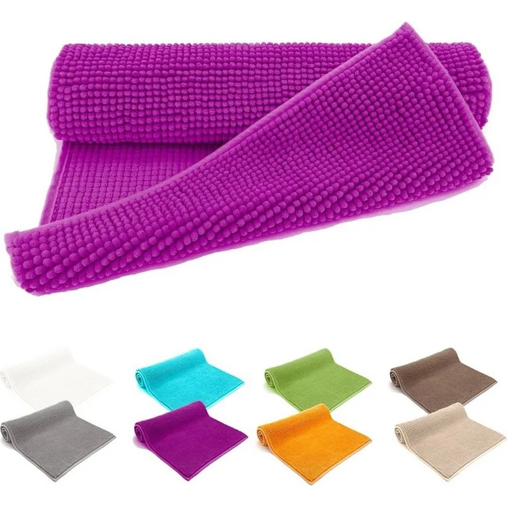 heimtexland Badematte Badvorleger Chenille Badteppich Duschvorleger, rutschhemmend beschichtet, Fußbodenheizung geeignet, schnell trocknend, strapazierfähig, fußbodenheizungsgeeignet, rutschfest, saugstark, Polyester, rechteckig, 60x90 cm, Hochflor, su... – Bild 1