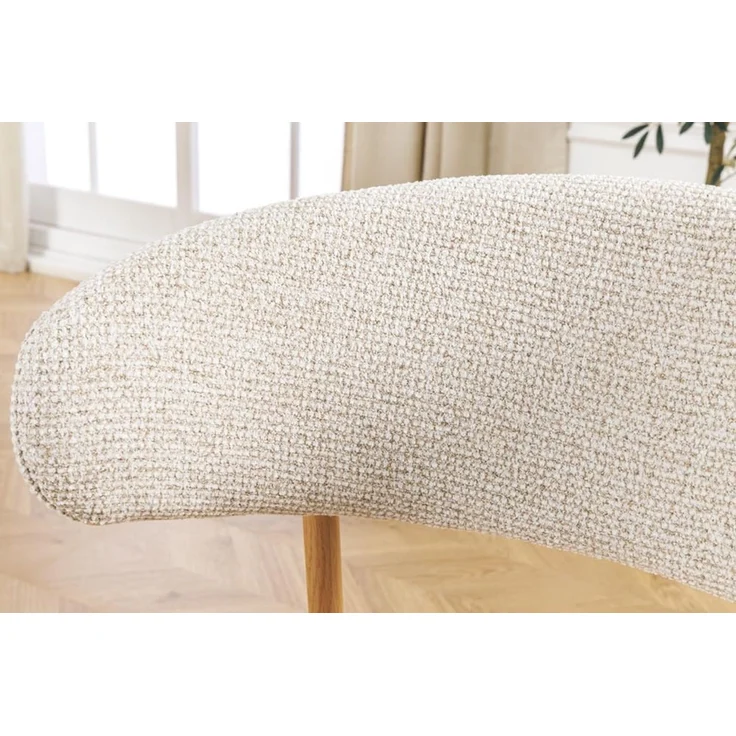 riess-ambiente Polsterstuhl BELFORT beige/natur - Strukturstoff, Metall, Eichen-Design, zeitlos (Einzelartikel, 1 St), Moderner Esszimmerstuhl - ideal für Wohnzimmer, Küche oder Homeoffice – Bild 5