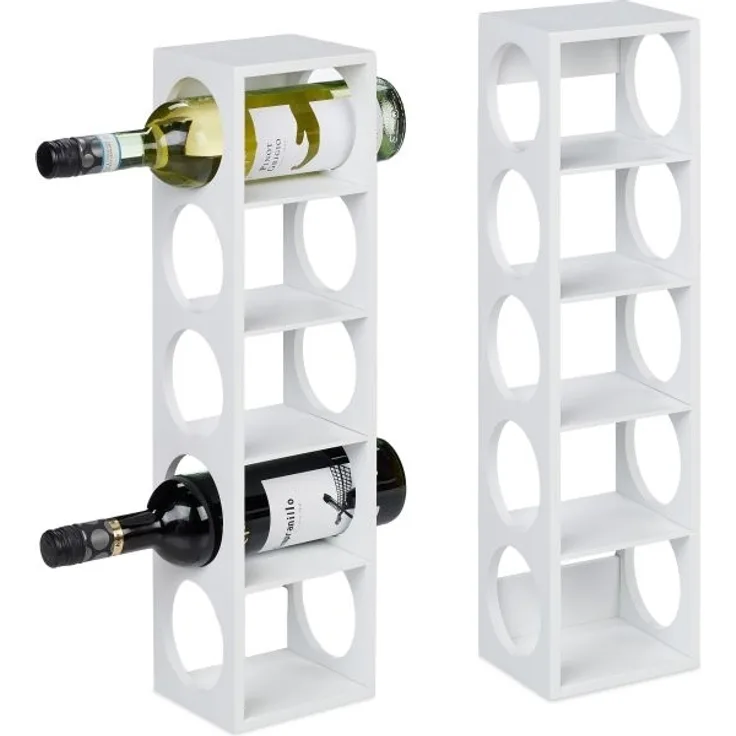 Weißes Weinregal im 2er Set