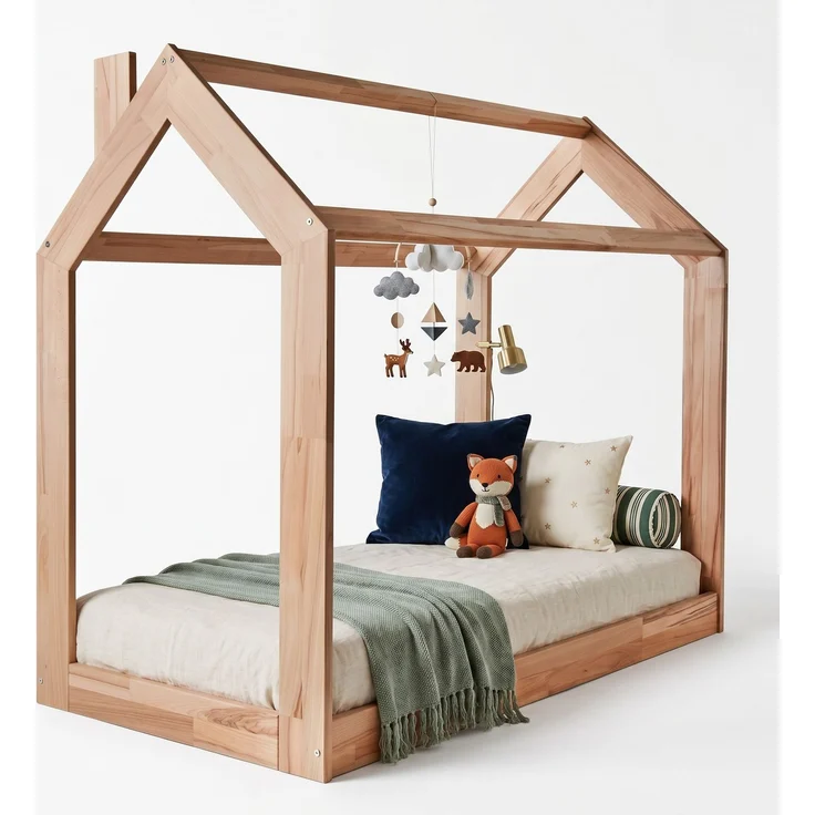 Kinderbett 70x140 Spielbett Kuschelbett Kernbuche #4188 – Bild 3