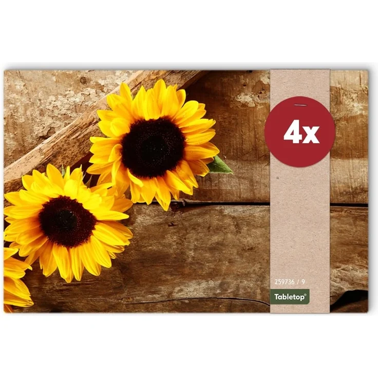 matches21 HOME & HOBBY Platzset Abwaschbare Tischsets 4er Set Sommer Sonnen-Blumen, (4-St), Platzsets als Tisch-Untersetzer und Tisch-Deko für Esstisch Teller – Bild 1