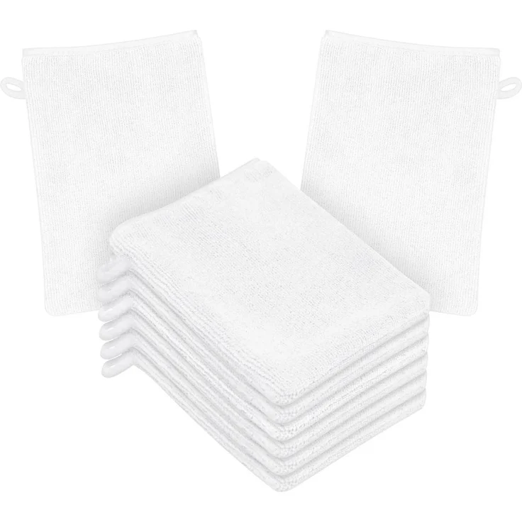 8er Set HOTUT Frottee & Mikrofaser Waschhandschuhe 20x15CM – Bild 1