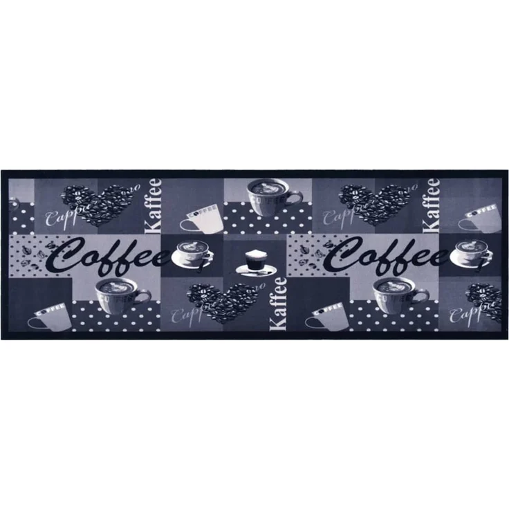 vidaXL Küchenteppich Waschbar Kaffee Blau 60x300 cm 315969 – Bild 1