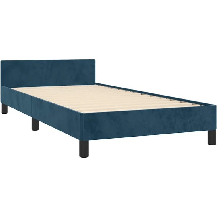 Einzelbettgestell Design für Erwachsene ohne Matratze Dunkelblau 80x200 cm Samt d4387e – Bild 5