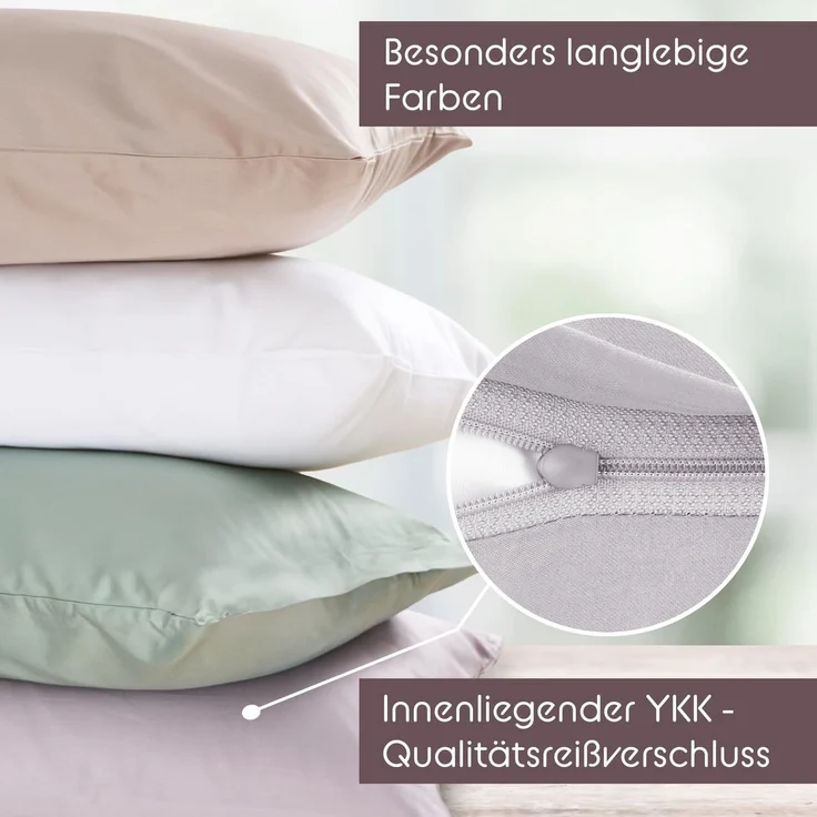 Blumtal Bettwäsche Premium Oeko Tex Zertifizierte Satin Bettwäsche, Mako-Satin, 2 teilig, aus 100% Baumwolle - Edle Glanzoptik Bettwäsche – Bild 5