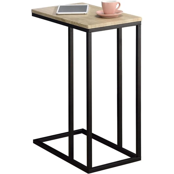 IDIMEX Beistelltisch DEBORA, Couchtisch mit Metallgestell aus MDF-Platte Sofatisch Schwarz/Eiche – Bild 1