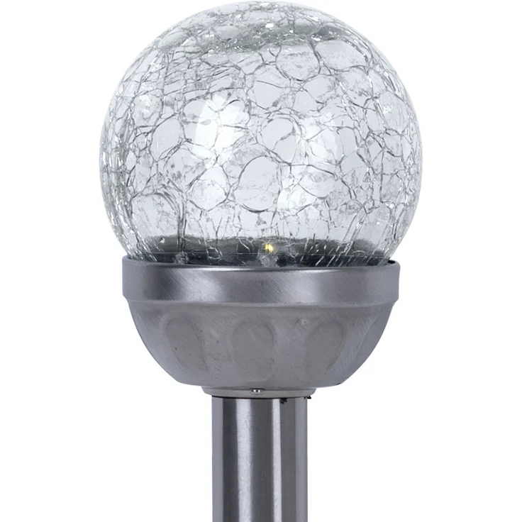 4er Set LED Solarleuchte, Glaskugel, Erdspieß, H 34,5 cm – Bild 7