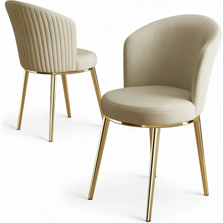 Skye Decor 'Risa - Cream, Gold' Stuhlset (4-teilig), Creme / Gold, 45 x 87 x 41 cm – Bild 1