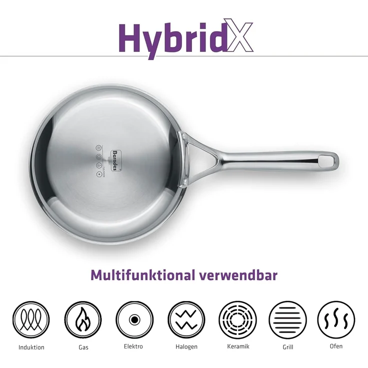 Berndes Bratpfanne 20cm, poliert, induktionsgeeignet - HybridX, 3-Schicht-Material – Bild 2