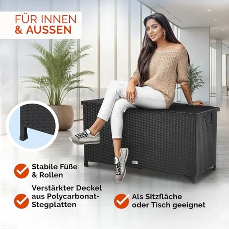 Casaria Auflagenbox, Aufbewahrungsbox UV beständig Wetterfest Garten – Bild 5