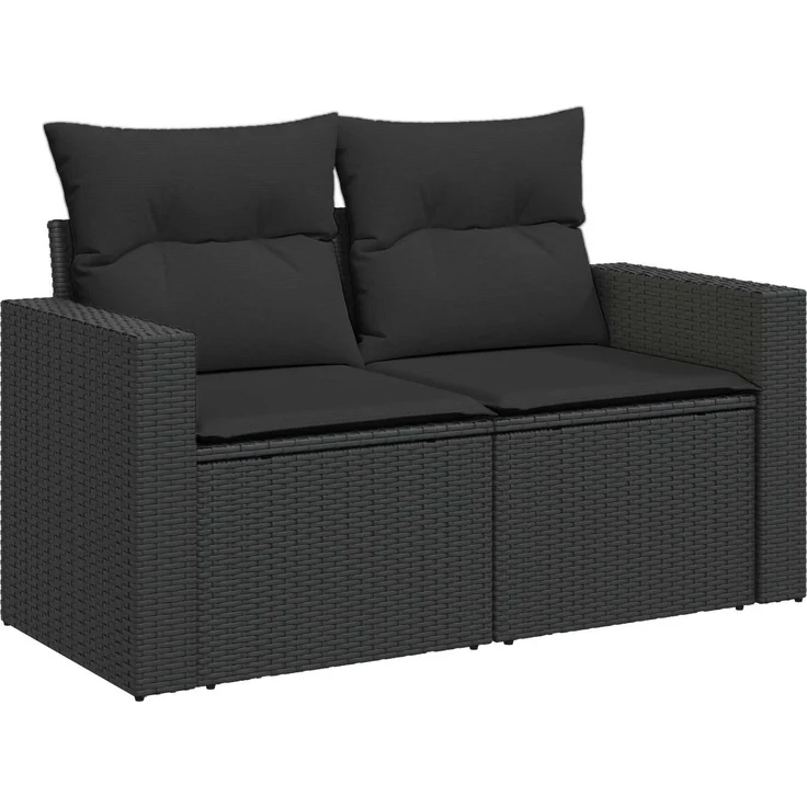 vidaXL Sofa Set 8 stk. Schwarz Polyrattan und Stahl 3448314 – Bild 3