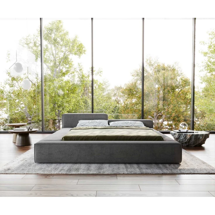 Polsterbettgestell Kalinea 180x200 cm Mikrofaser Grau – Bild 2