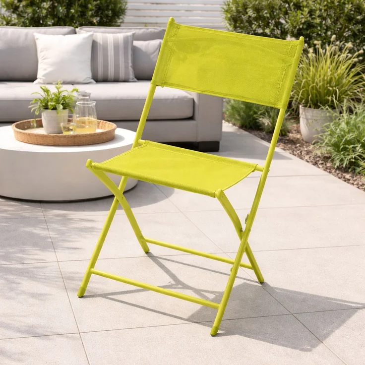Garten Klappstuhl Gartenstuhl Campingstuhl Klappbar klappbar Limegrün – Bild 1
