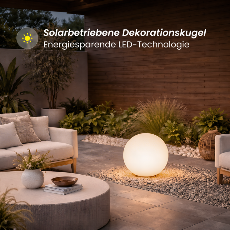 Star Trading Solar Dekoration Globy 30cm, Warmweiß LED, 35/70 Lumen, Dämmerungssensor, Hängende Garten Kugel, Außenleuchte, Weiß – Bild 4