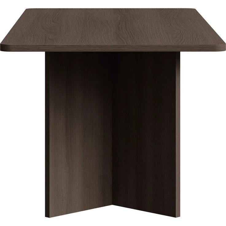 Selsey 'Qubeo" Esstisch, rechteckig mit abgerundeten Kanten und Wangengestell, Holzoptik Esche Braun, 204x90x75 cm – Bild 5