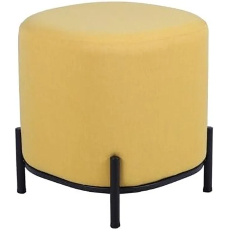 DRW Sitzsack aus Holz und Metall, gepolstert in Gelb und Schwarz, 38 x 38 x 41 cm