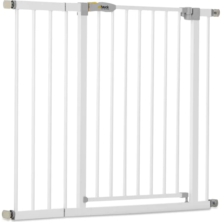 Hauck Open N Stop KD Türschutzgitter/Treppengitter, 96-101 cm, ohne Bohren/erweiterbar mit Verlängerungen von 9 cm und 21 cm bis 122 cm/ kombinierbar mit Y-Spindeln/ Metall/beidseitig schwenkbar/ weiß