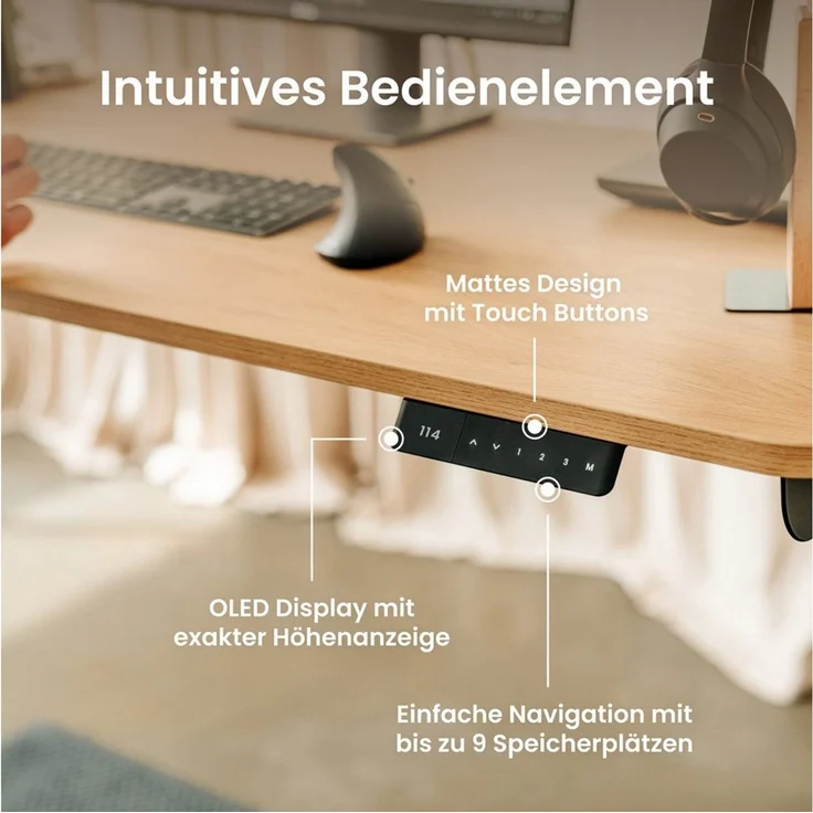 Ergotopia Schreibtisch Desktopia One (elektrisch höhenverstellbarer Schreibtisch Gestell), elektrisch höhenverstellbares Tischgestell – Bild 2