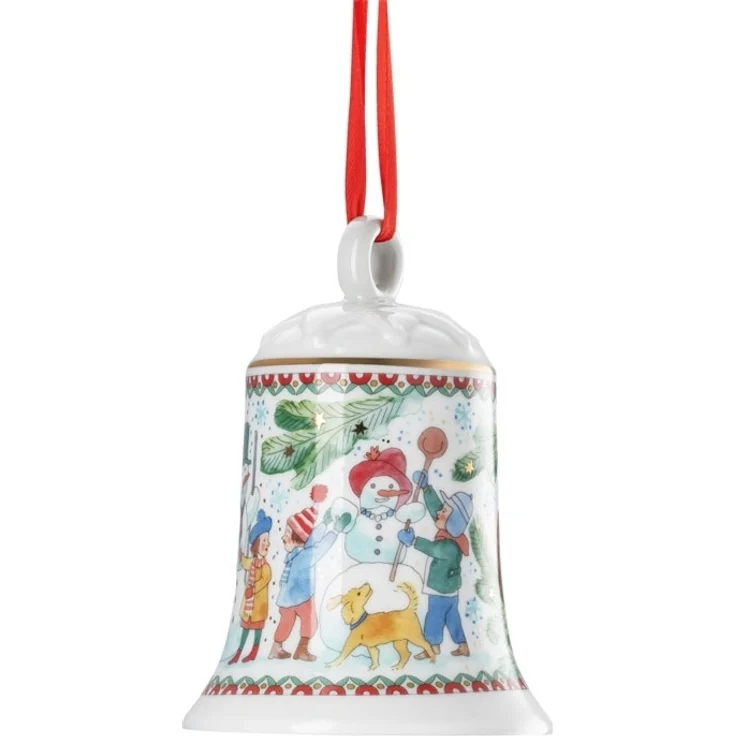 Hutschenreuther Porzellanglocke 12cm Weihnachtsspiele Sammeledition 2025 – Bild 1