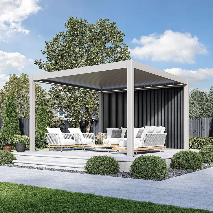 Weide WPC Sichtschutzwand anthrazit für Pergola
