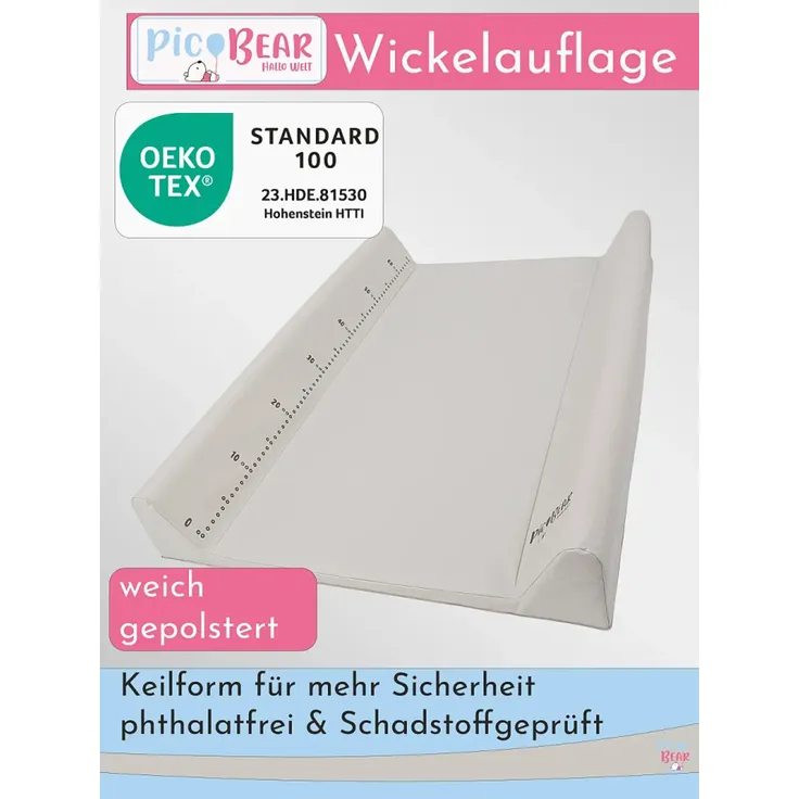 pic Bear Keilwickelauflage 50 x 70 cm Sterne grau weiß : Sterne grau-weiss