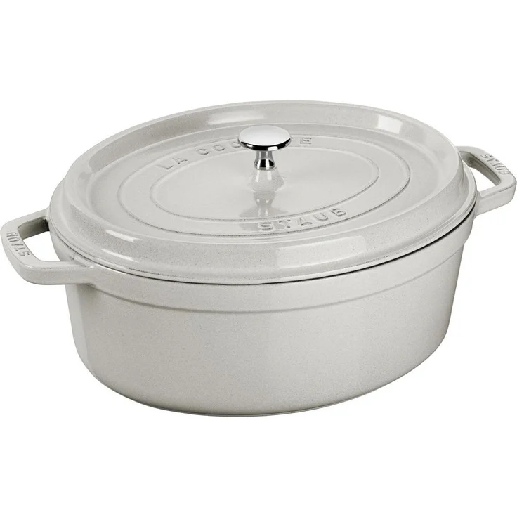 Staub La Cocotte Cocotte 27 cm, oval, Weisser Trüffel, Gusseisen