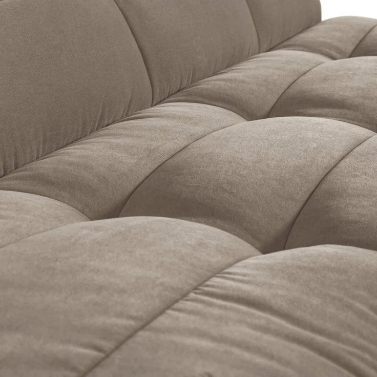 Esszimmerbank Cluster - Bouclé-Stoff warmes Taupe, 164 cm, mit Rückenlehne – Bild 3