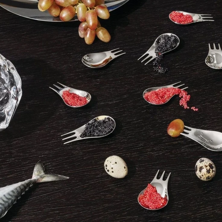 Alessi Servierlöffel Göffel MOSCARDINO 4-tlg. – Bild 2