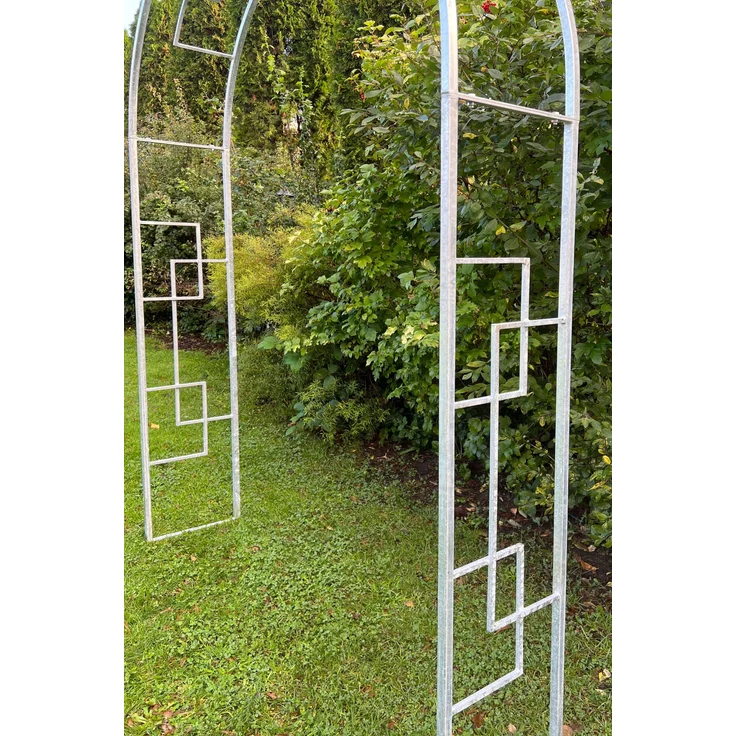 DanDiBo Rosenbogen Metall Verzinkt Massiv 150 cm Torbogen 96524 Wetterfest Rundbogen Volleisen Rankhilfe Gartenbogen Feuerverzinkt – Bild 4